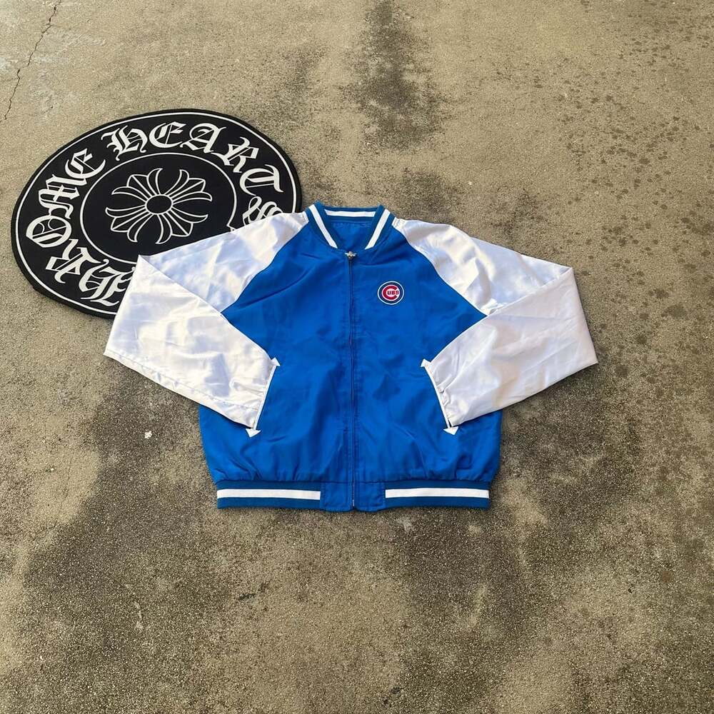 Chicago Cubs Reversible Satin Jacket Royal Blue White